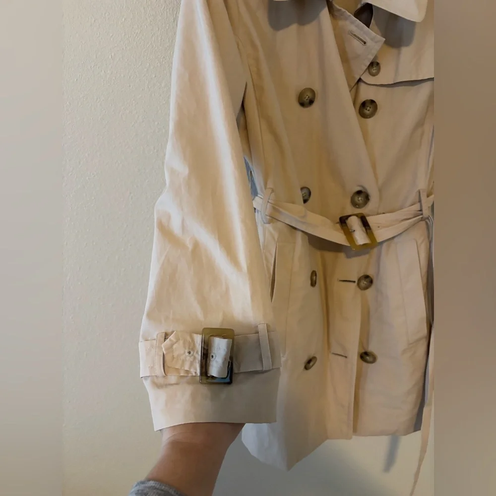 London Fog Beige Double-Breasted Trench Coat - Picture 3 of 4